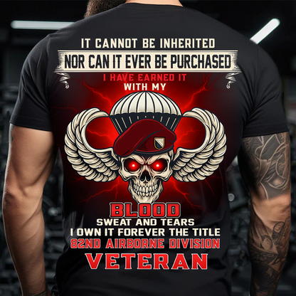 82nd Airborne Division Veteran T-Shirt – Blood Sweat and Tears Military Pride Shirt
