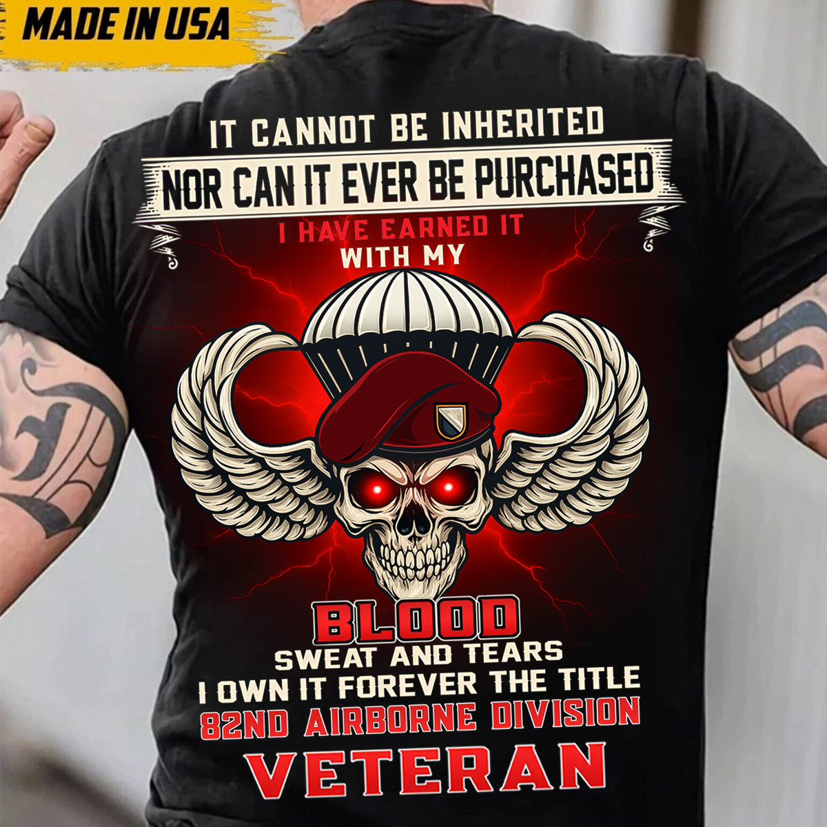82nd Airborne Division Veteran T-Shirt – Blood Sweat and Tears Military Pride Shirt