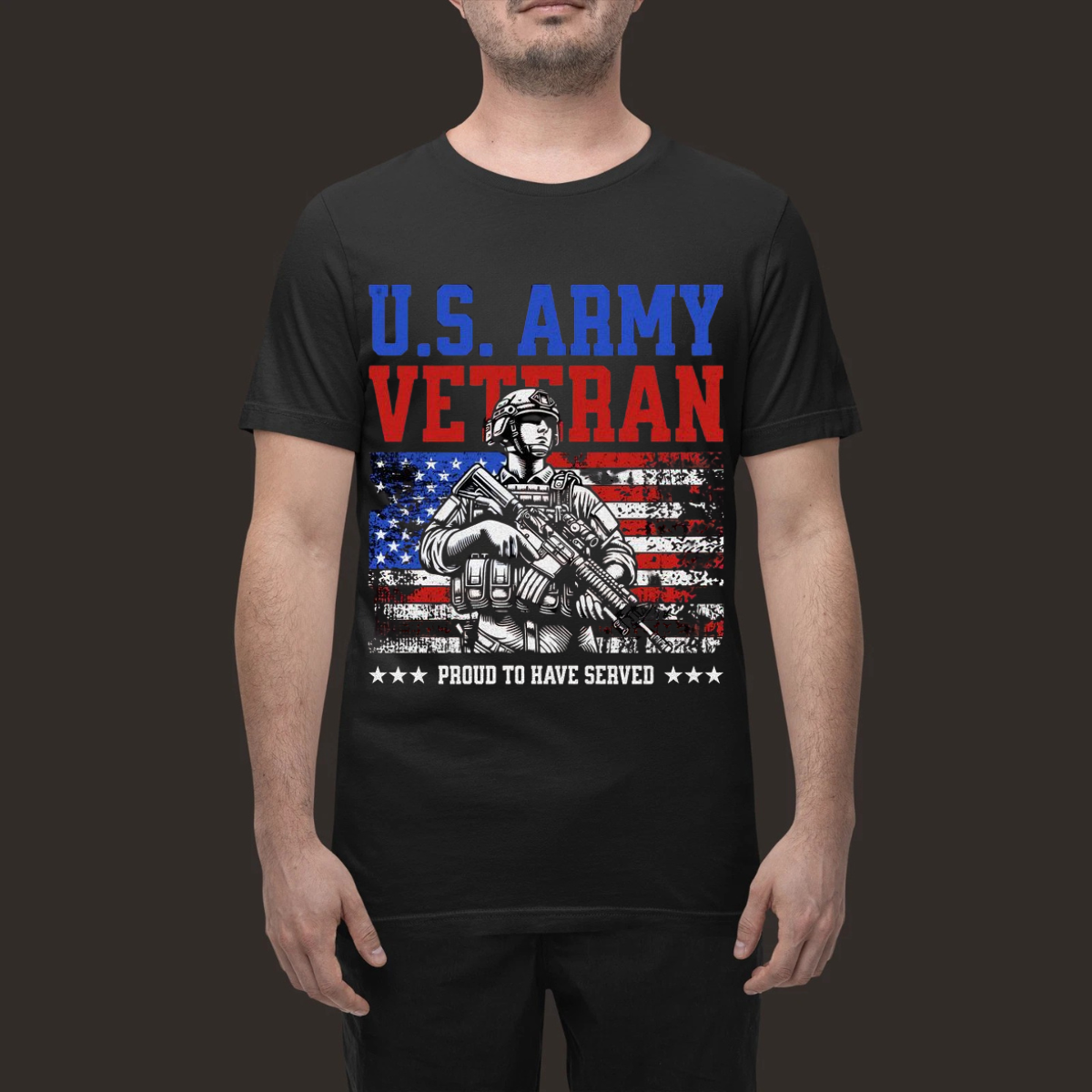 U.S. Army Veteran Shirt – Proud to Have Served – Patriotic American Flag Design – Military Veteran T-shirt