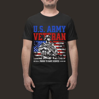 U.S. Army Veteran Shirt – Proud to Have Served – Patriotic American Flag Design – Military Veteran T-shirt