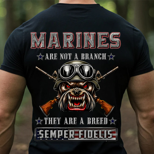 Semper Fidelis Military Veteran Pride T-Shirt - USMC Bulldog Marine Corps T-Shirt- Semper Fi Veteran Gift for Brothers-in-Arms