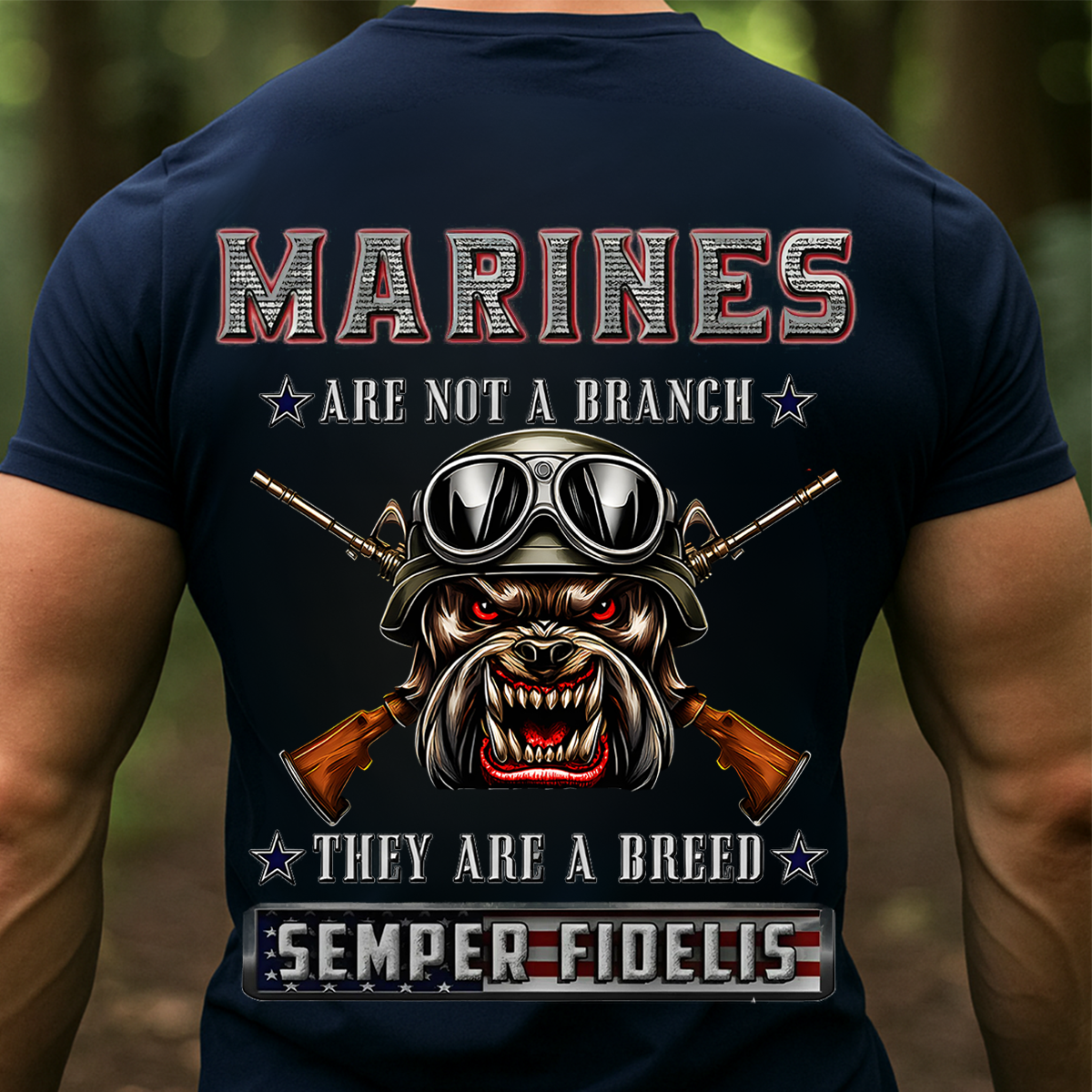 Semper Fidelis Military Veteran Pride T-Shirt - USMC Bulldog Marine Corps T-Shirt- Semper Fi Veteran Gift for Brothers-in-Arms