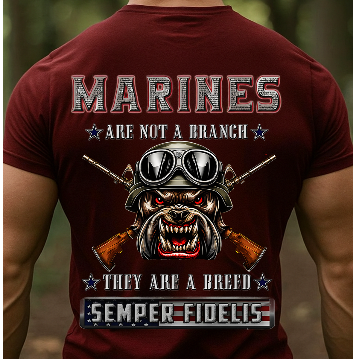 Semper Fidelis Military Veteran Pride T-Shirt - USMC Bulldog Marine Corps T-Shirt- Semper Fi Veteran Gift for Brothers-in-Arms