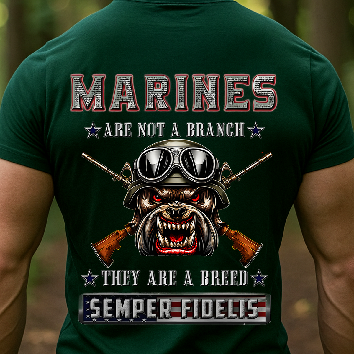 Semper Fidelis Military Veteran Pride T-Shirt - USMC Bulldog Marine Corps T-Shirt- Semper Fi Veteran Gift for Brothers-in-Arms