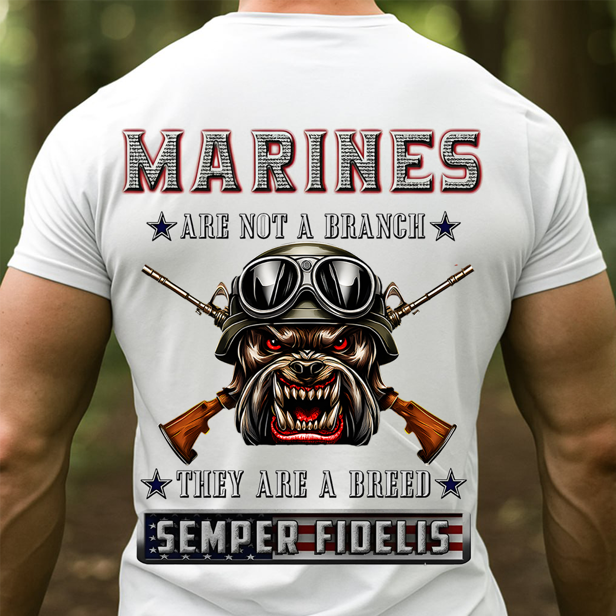 Semper Fidelis Military Veteran Pride T-Shirt - USMC Bulldog Marine Corps T-Shirt- Semper Fi Veteran Gift for Brothers-in-Arms