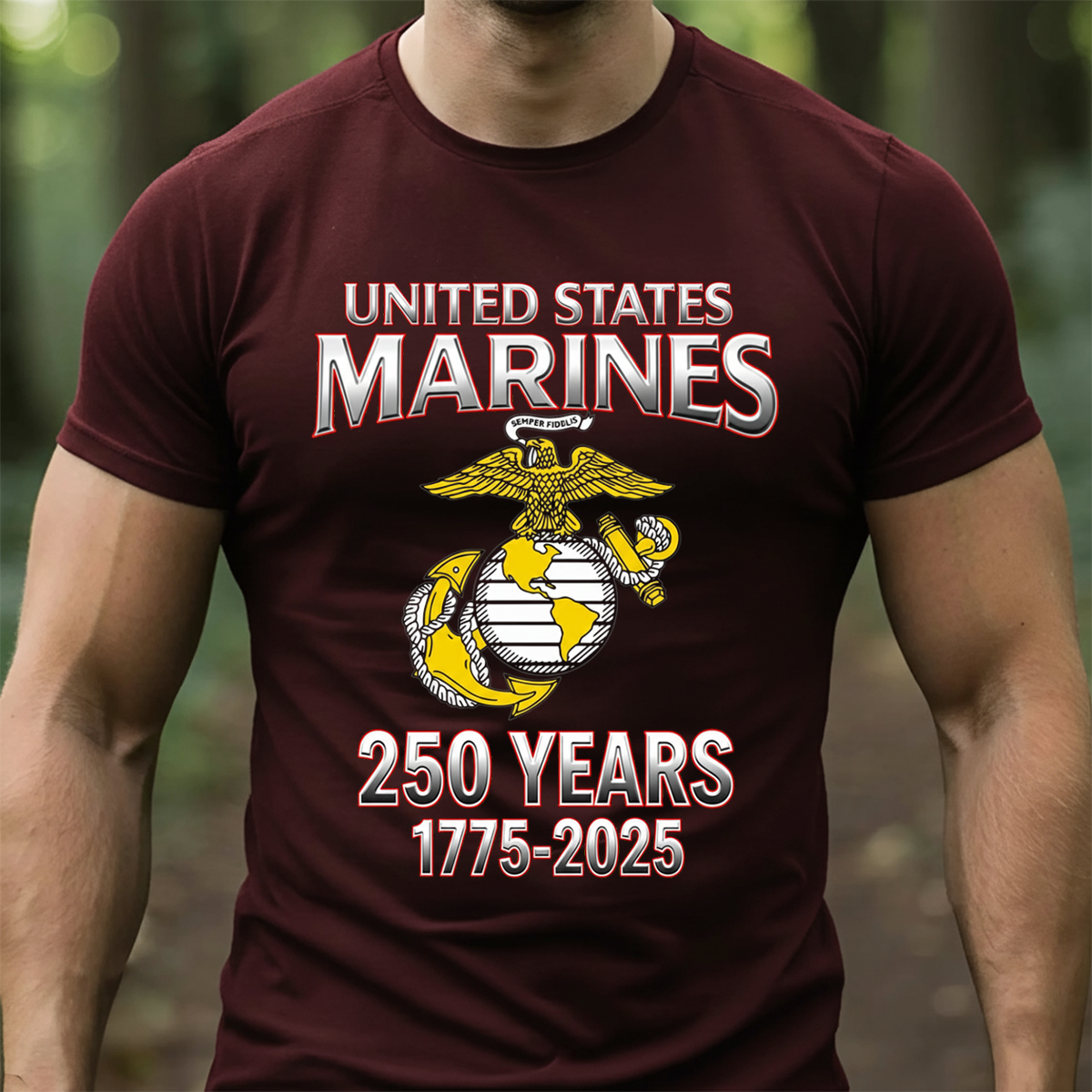 USMC 250th Anniversary T-Shirt – United States Marine Corps 1775-2025 Veteran Gift