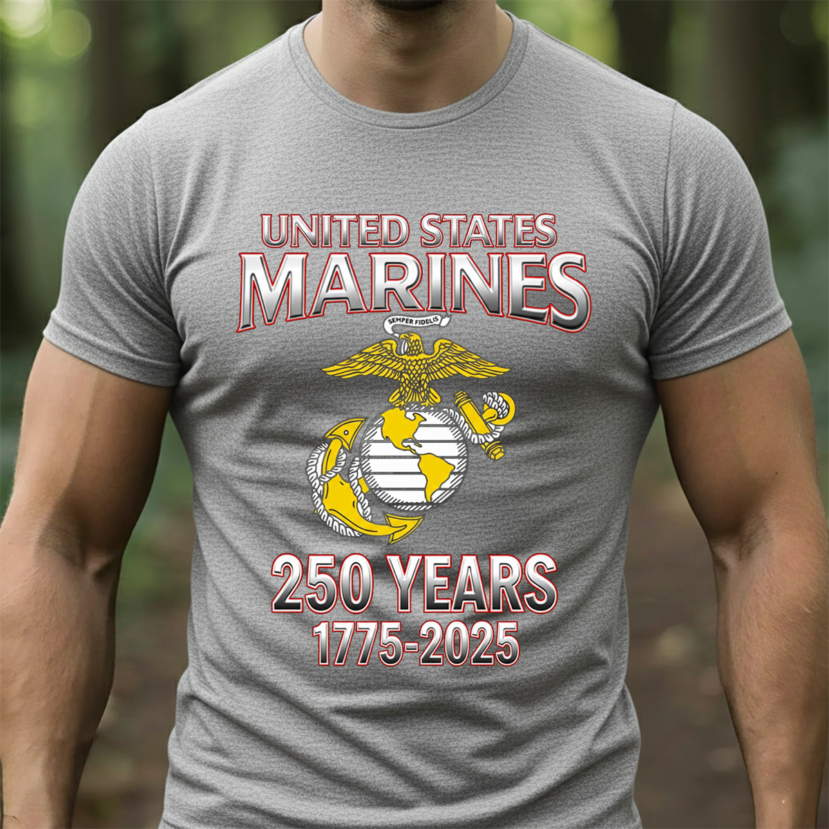 USMC 250th Anniversary T-Shirt – United States Marine Corps 1775-2025 Veteran Gift
