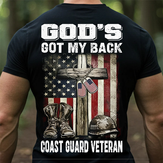 God’s Got My Back Coast Guard Veteran Sweatshirt, T-shirt, Hoodie – Patriotic Christian Military Apparel