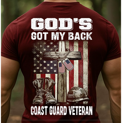 God’s Got My Back Coast Guard Veteran Sweatshirt, T-shirt, Hoodie – Patriotic Christian Military Apparel