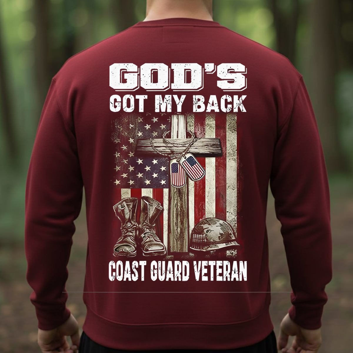 God’s Got My Back Coast Guard Veteran Sweatshirt, T-shirt, Hoodie – Patriotic Christian Military Apparel