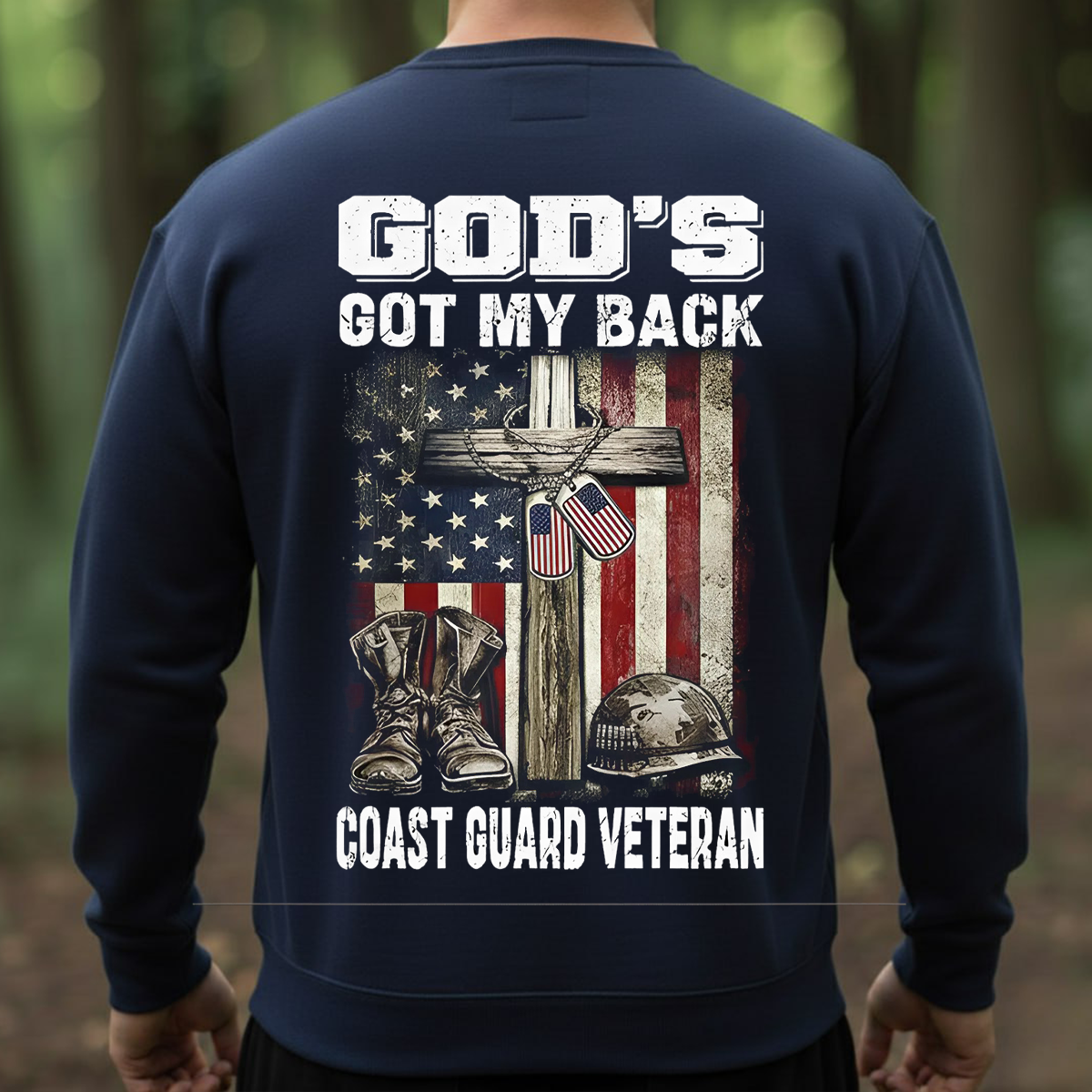 God’s Got My Back Coast Guard Veteran Sweatshirt, T-shirt, Hoodie – Patriotic Christian Military Apparel