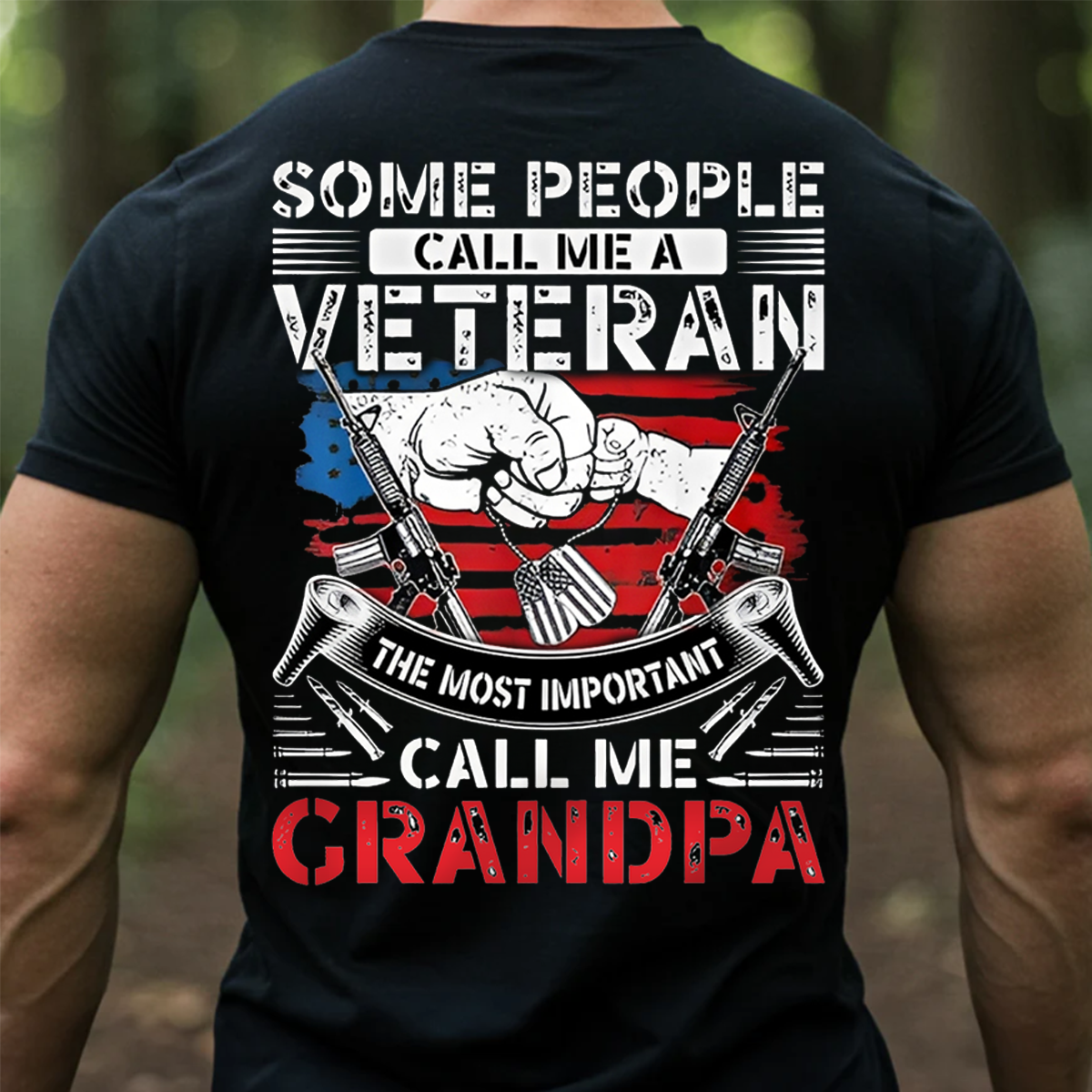 People Call Me Veteran The Most Important Call Me Grandpa T-Shirt – Military Veteran Grandpa Gift Tee