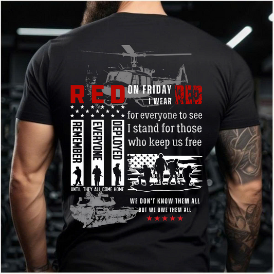 RED Friday T-Shirt – Remember Everyone Deployed – Patriotic Tee