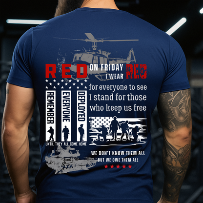 RED Friday T-Shirt – Remember Everyone Deployed – Patriotic Tee