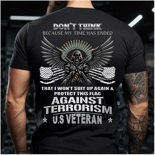 Protect This Flag Against Terrorism – Veteran T-Shirt For Men – American Pride Apparel