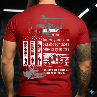 RED Friday T-Shirt – Remember Everyone Deployed – Patriotic Tee