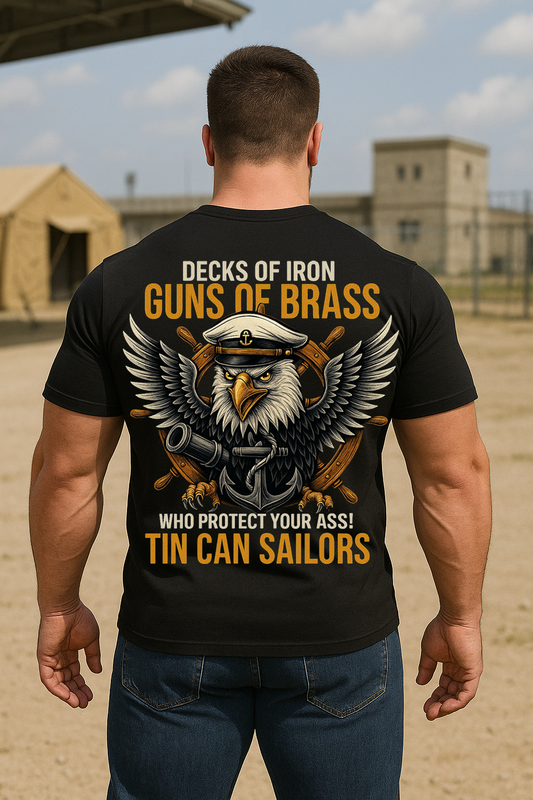 Decks of Iron Guns of Brass T-Shirt – Proud Navy Sailor Military Eagle Shirt