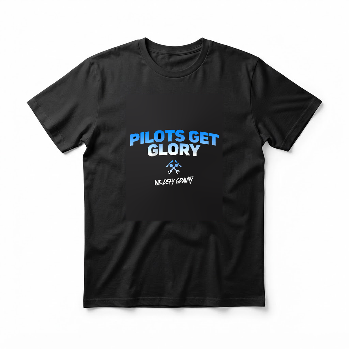 "Pilots Get Glory We Defy Gravity" T-Shirt - Funny Helicopter Mechanic Gift for Aviation Crew