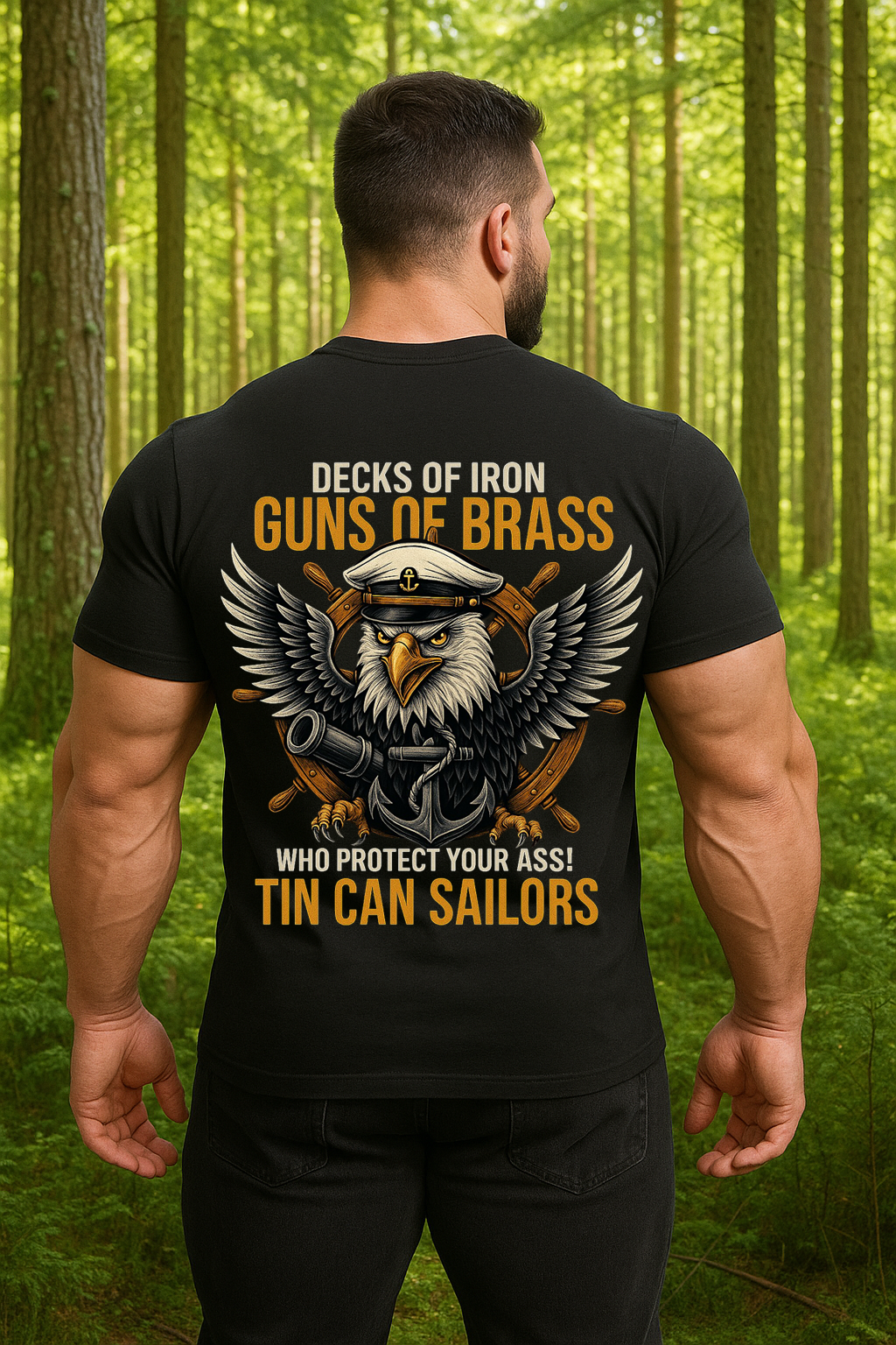 Decks of Iron Guns of Brass T-Shirt – Proud Navy Sailor Military Eagle Shirt