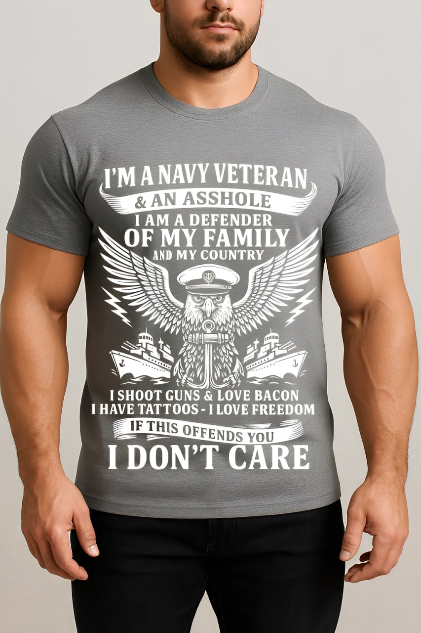 US Navy Veteran Shirt – Freedom, Guns, Bacon, Tattoos, Patriotic Military Tee