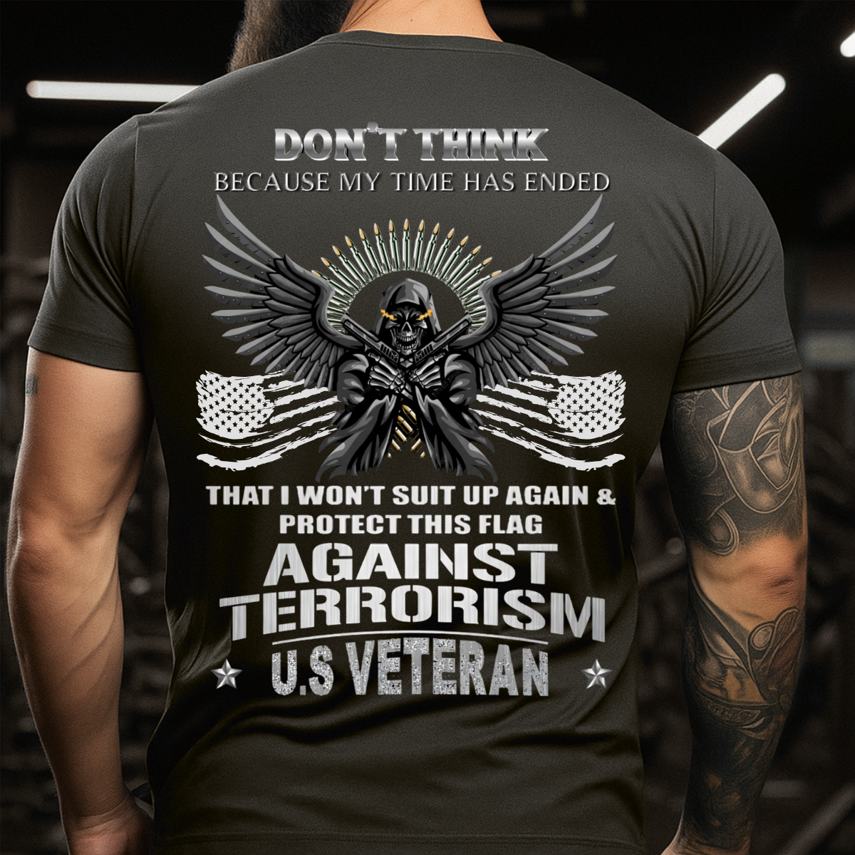 Protect This Flag Against Terrorism – Veteran T-Shirt For Men – American Pride Apparel