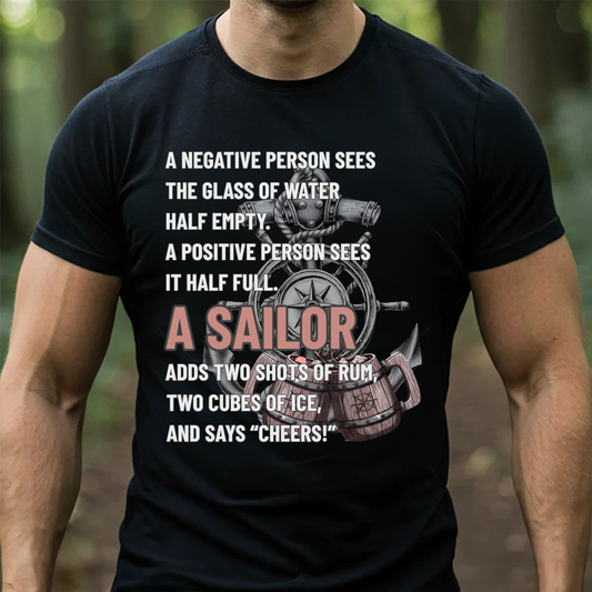 Veteran Pride T-Shirt, Sweatshirt, Hoodie Apparel – “A Sailor Says Cheers” – Humor Navy Veteran Gift