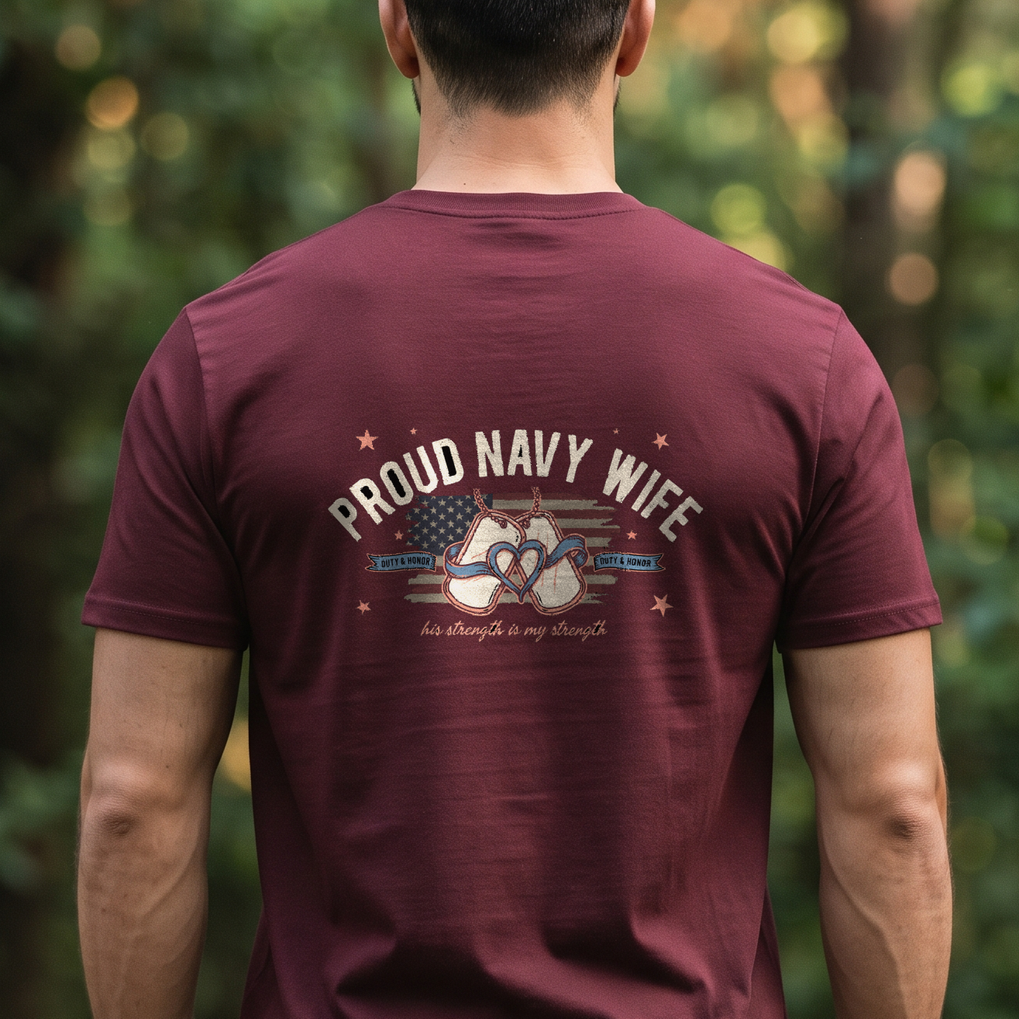 "Proud Navy Wife" T-Shirt – Military Family Pride Gift for Wife Mom Husband