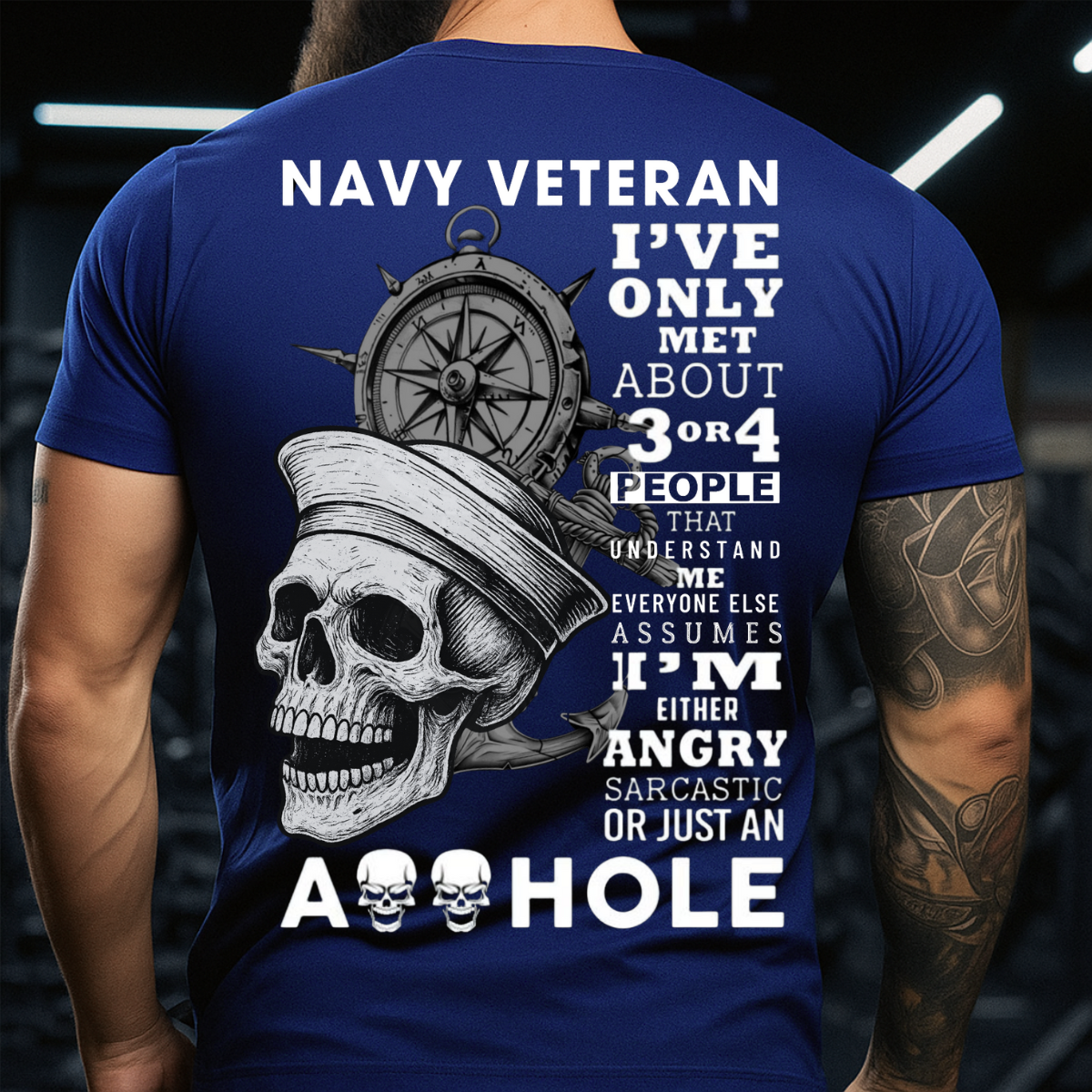 I’m Either Angry, Sarcastic – Navy Veteran T-Shirt – Skull Military Gift