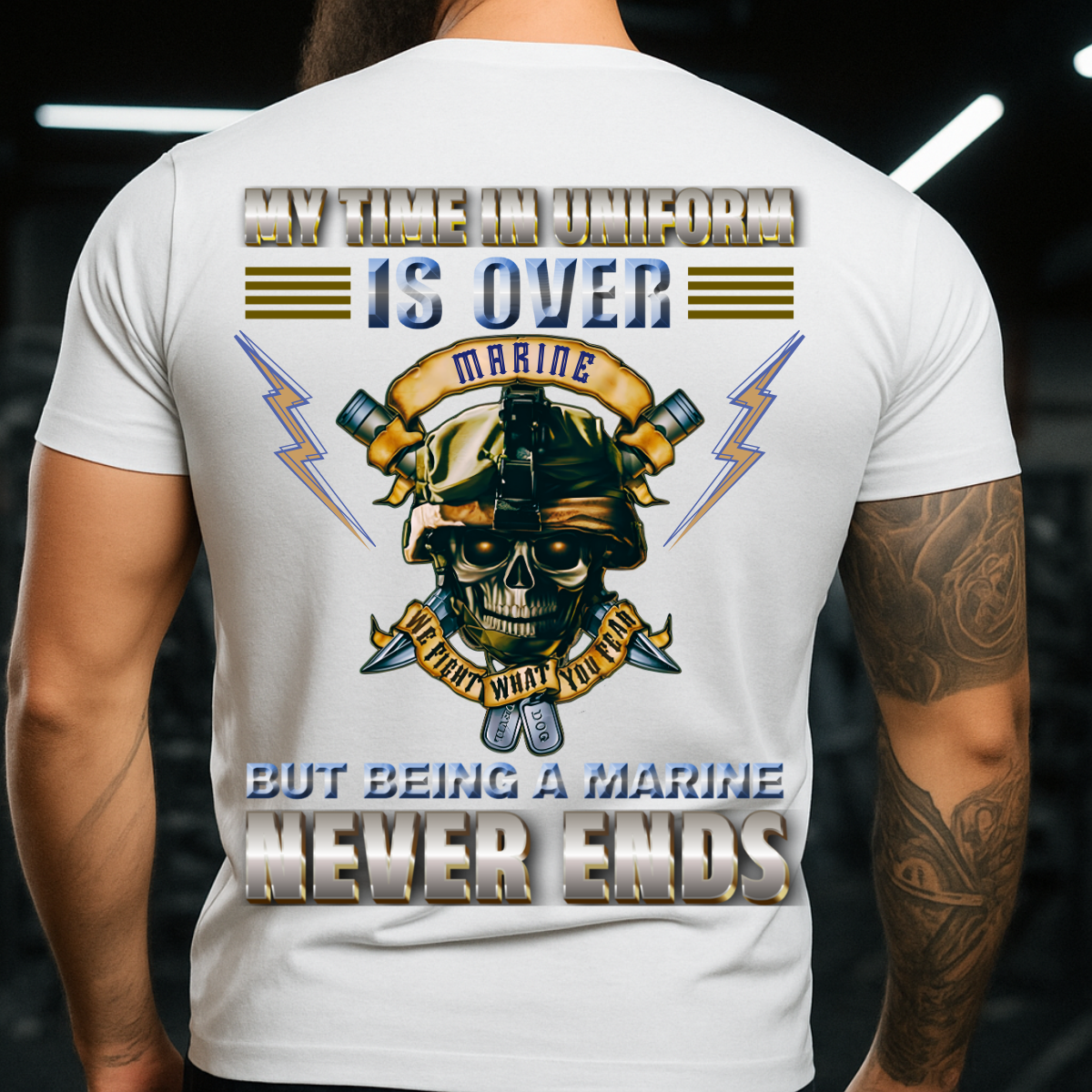 Being a Marine Never Ends – Veteran T-Shirt – Gift for US Marines – Military Pride Tee