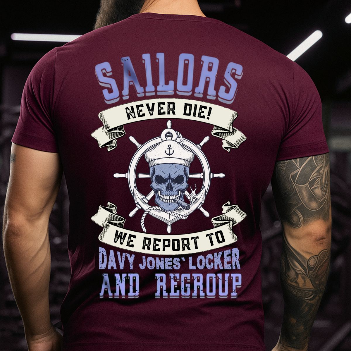 Sailors Never Die, Veteran Military Graphic Tee, Navy Military Pride T-Shirt