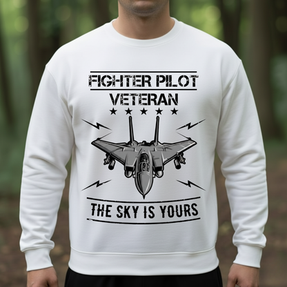 Air Force Veteran T-Shirt, Sweatshirt, Hoodie – “The Sky Is Yours” – Veteran Aviation Gift