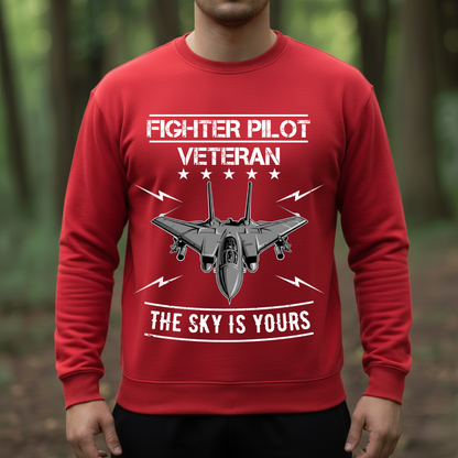 Air Force Veteran T-Shirt, Sweatshirt, Hoodie – “The Sky Is Yours” – Veteran Aviation Gift
