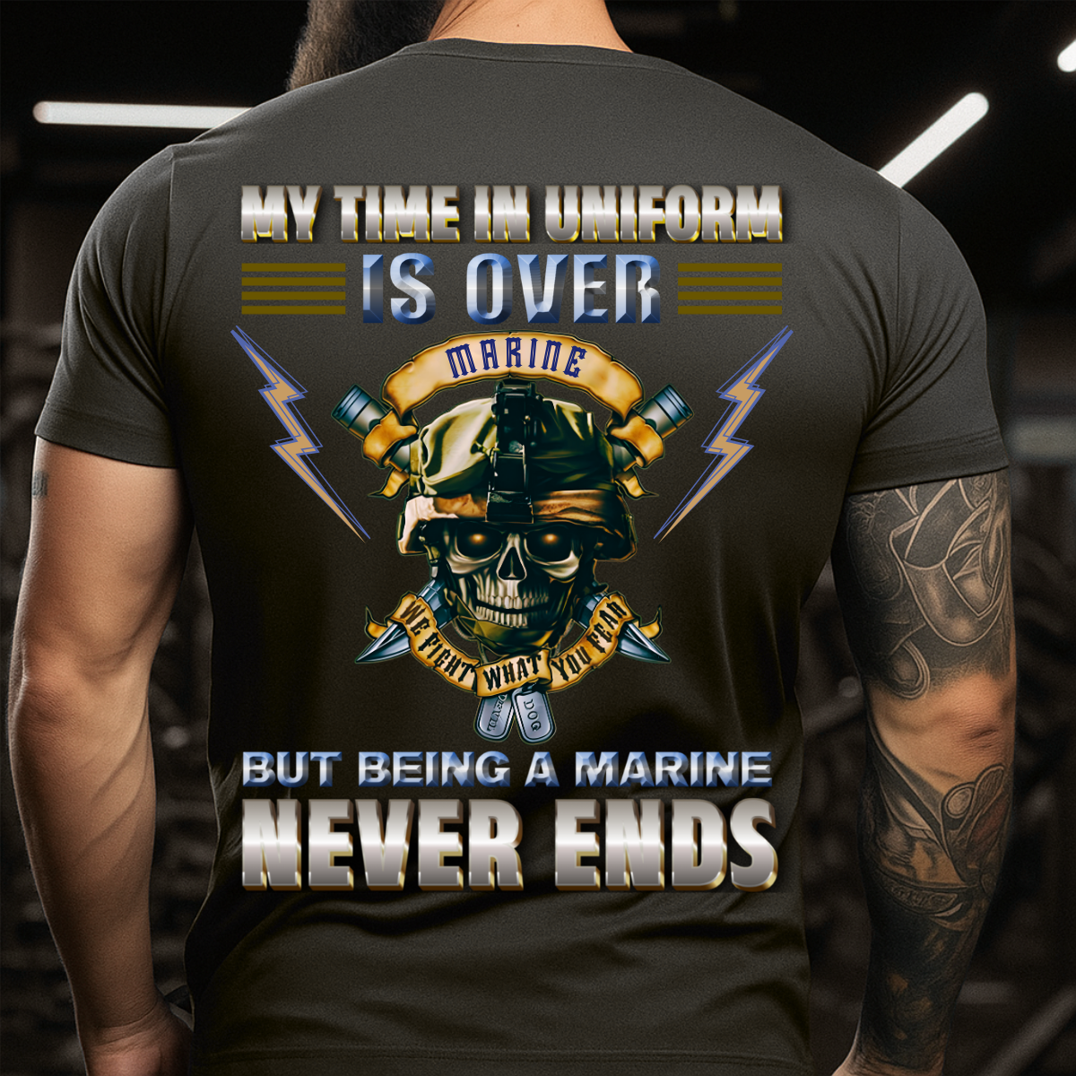 Being a Marine Never Ends – Veteran T-Shirt – Gift for US Marines – Military Pride Tee