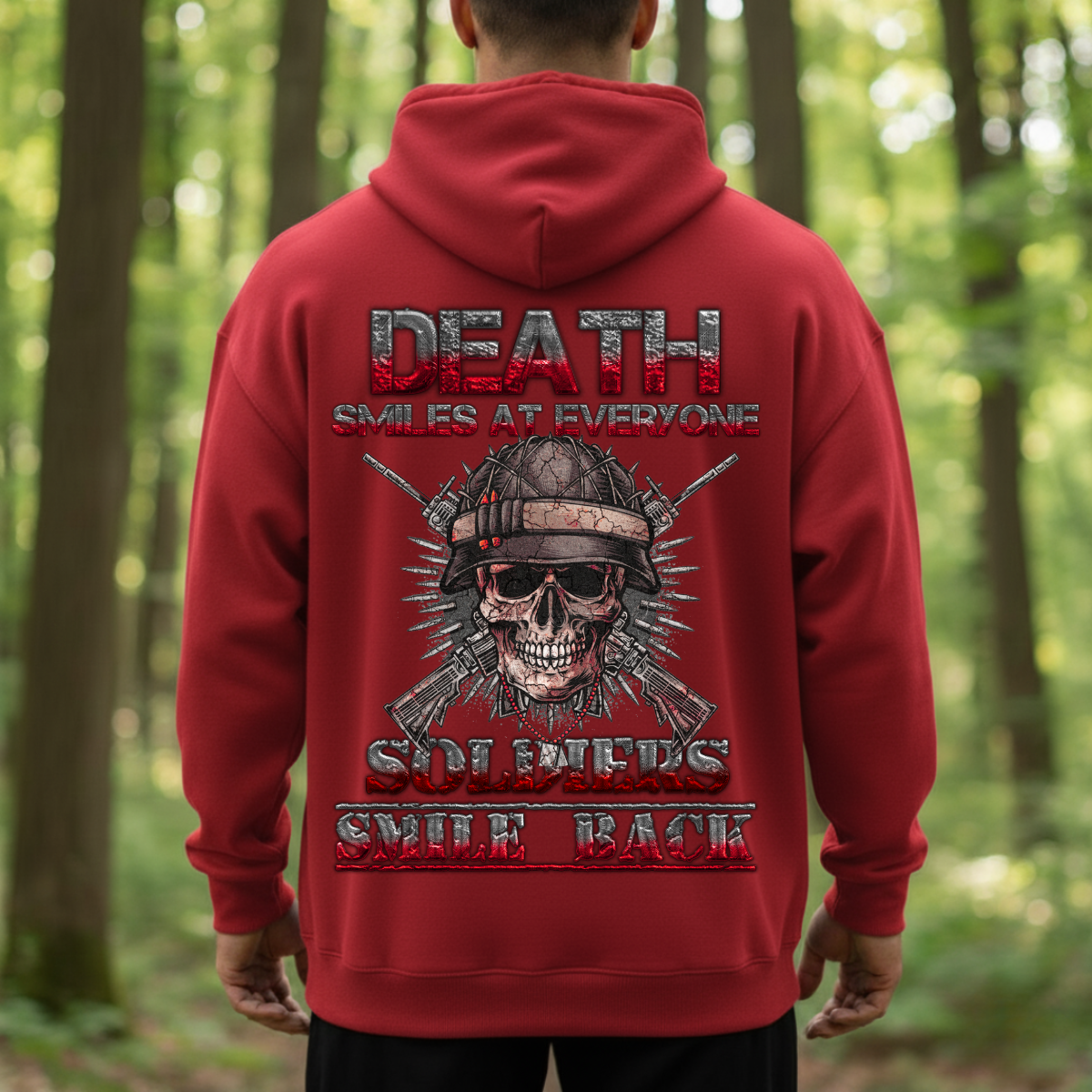 Death Smiles At Everyone Soldiers Smile Back – Tactical Skull Army Tee for Veterans