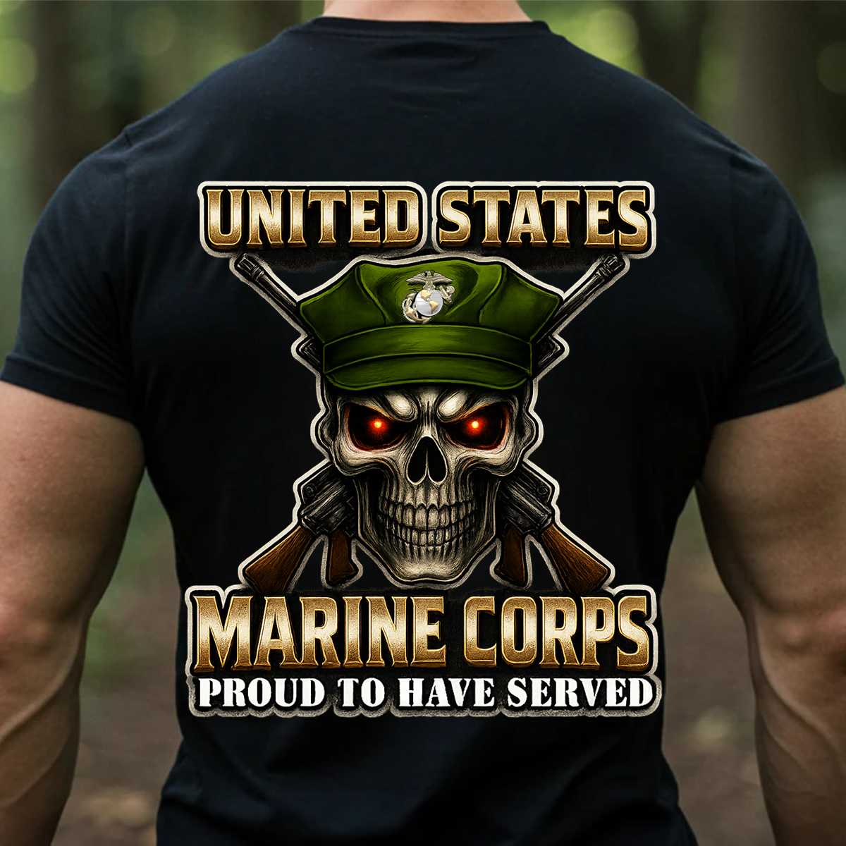 USMC Skull Shirt – United States Marine Corps Veteran Proud to Have Served Tee