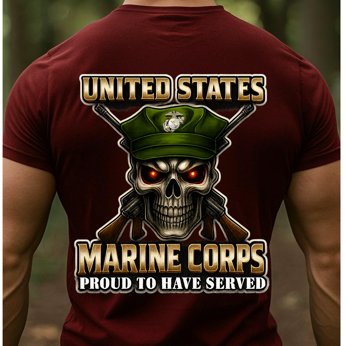 USMC Skull Shirt – United States Marine Corps Veteran Proud to Have Served Tee