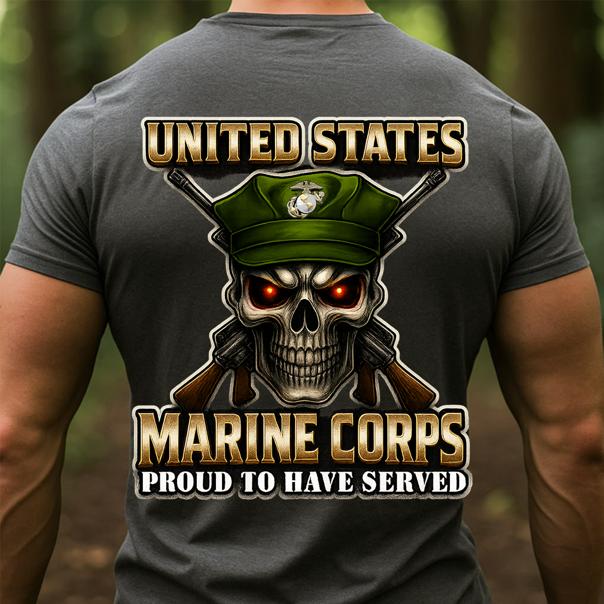 USMC Skull Shirt – United States Marine Corps Veteran Proud to Have Served Tee