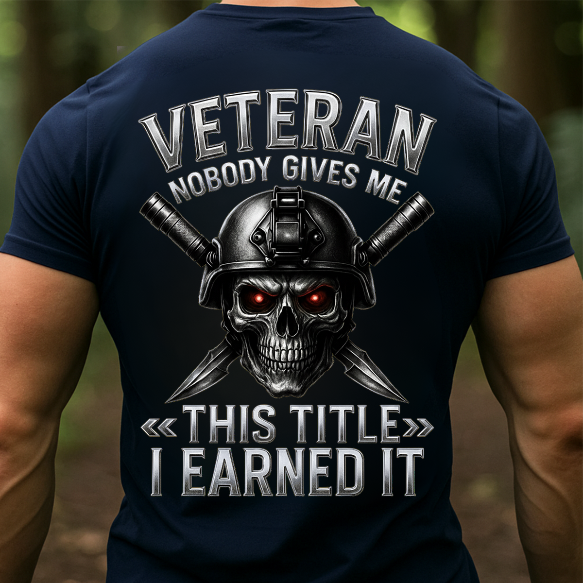 U.S. Veteran Shirt – Nobody Gives Me This Title I Earned It-Patriotic Military Veteran Shirt for Men