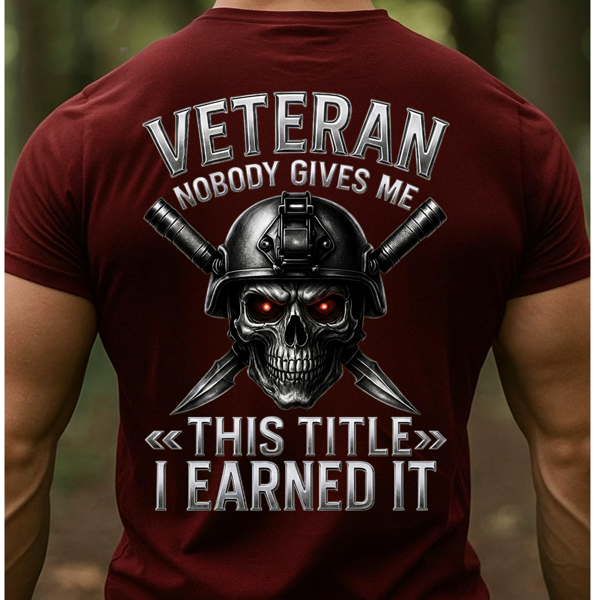 U.S. Veteran Shirt – Nobody Gives Me This Title I Earned It-Patriotic Military Veteran Shirt for Men