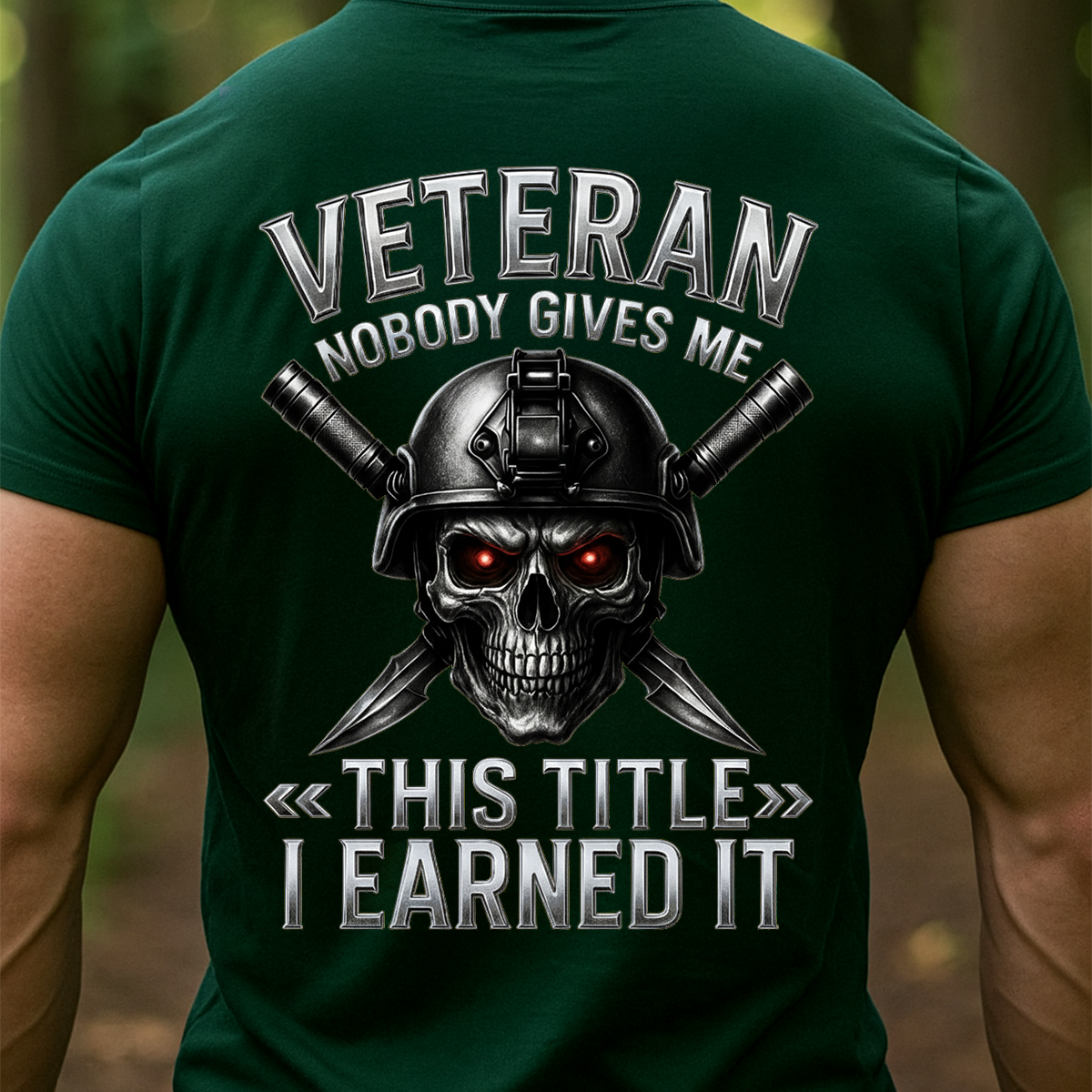 U.S. Veteran Shirt – Nobody Gives Me This Title I Earned It-Patriotic Military Veteran Shirt for Men