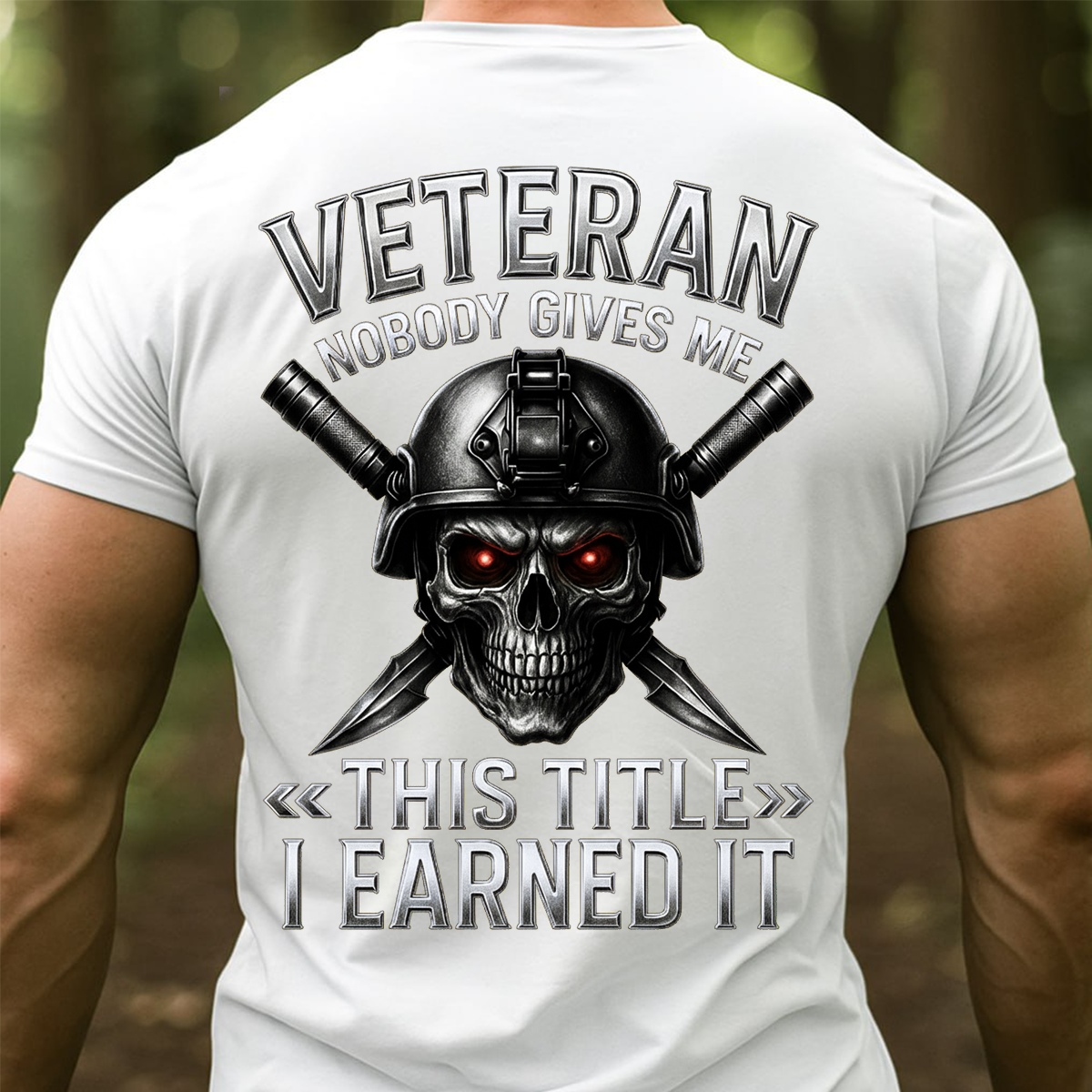 U.S. Veteran Shirt – Nobody Gives Me This Title I Earned It-Patriotic Military Veteran Shirt for Men
