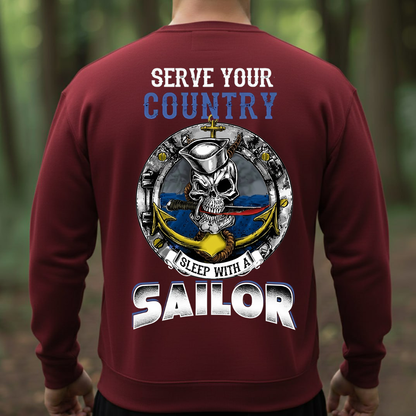 Serve Your Country Sleep With A Sailor Shirt – Funny Navy Sailor T-Shirt, Military Veteran Pride Tee, Cool Gift for Sailors & Navy Lovers