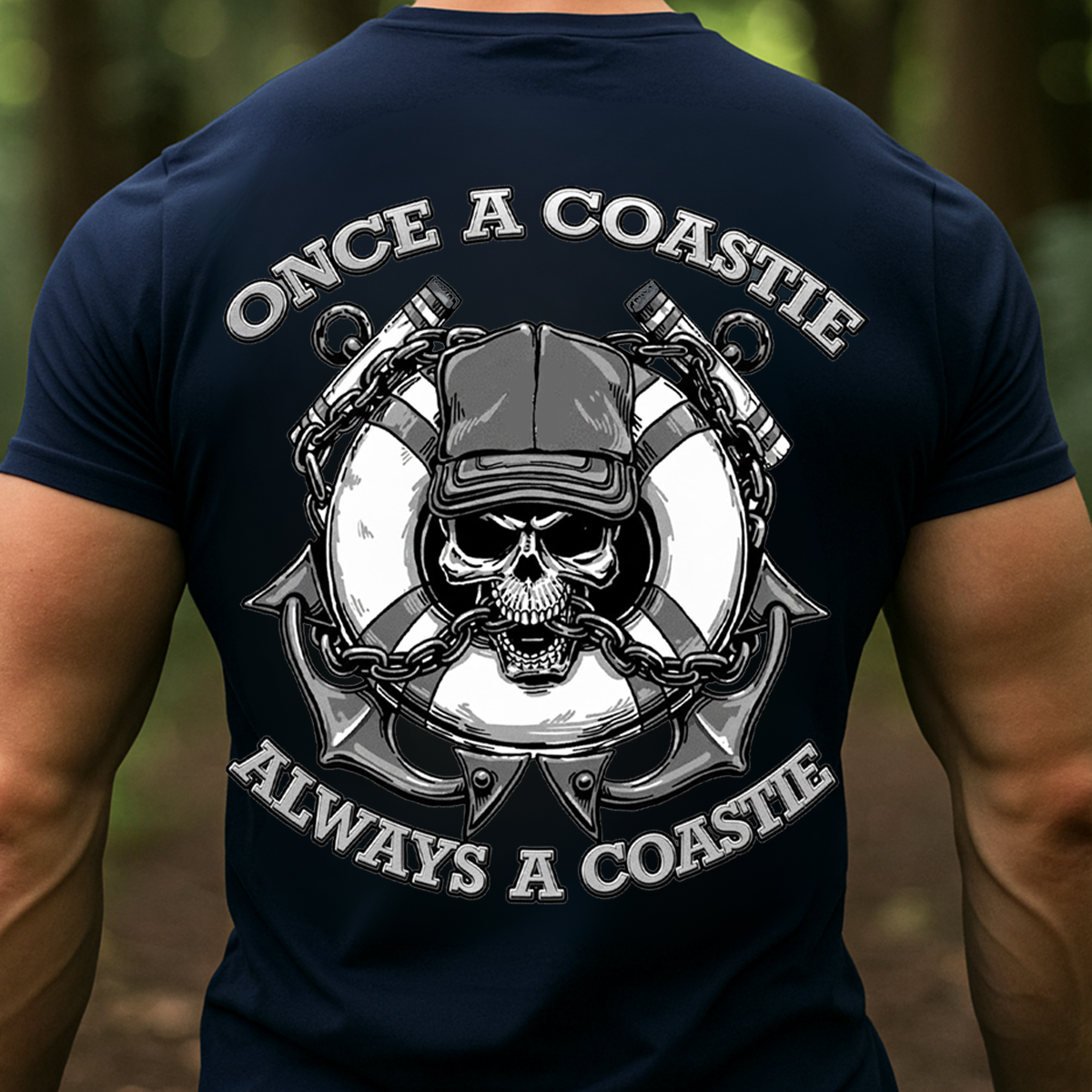 Once a Coastie Always a Coastie T-shirt, Sweatshirt, Hoodie – Coast Guard Veteran Gift – Nautical Skull Anchor Hoodie – Military Pride Apparel