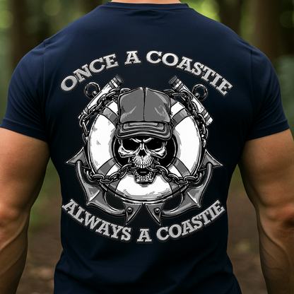 Once a Coastie Always a Coastie T-shirt, Sweatshirt, Hoodie – Coast Guard Veteran Gift – Nautical Skull Anchor Hoodie – Military Pride Apparel