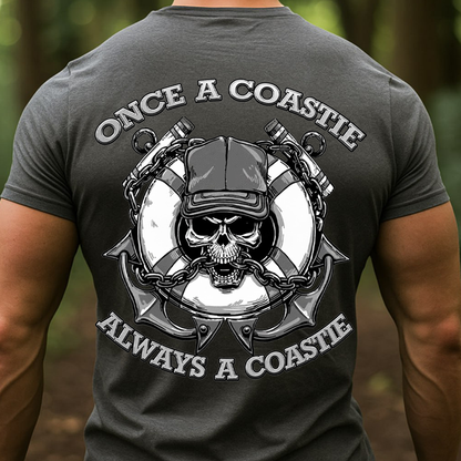 Once a Coastie Always a Coastie T-shirt, Sweatshirt, Hoodie – Coast Guard Veteran Gift – Nautical Skull Anchor Hoodie – Military Pride Apparel