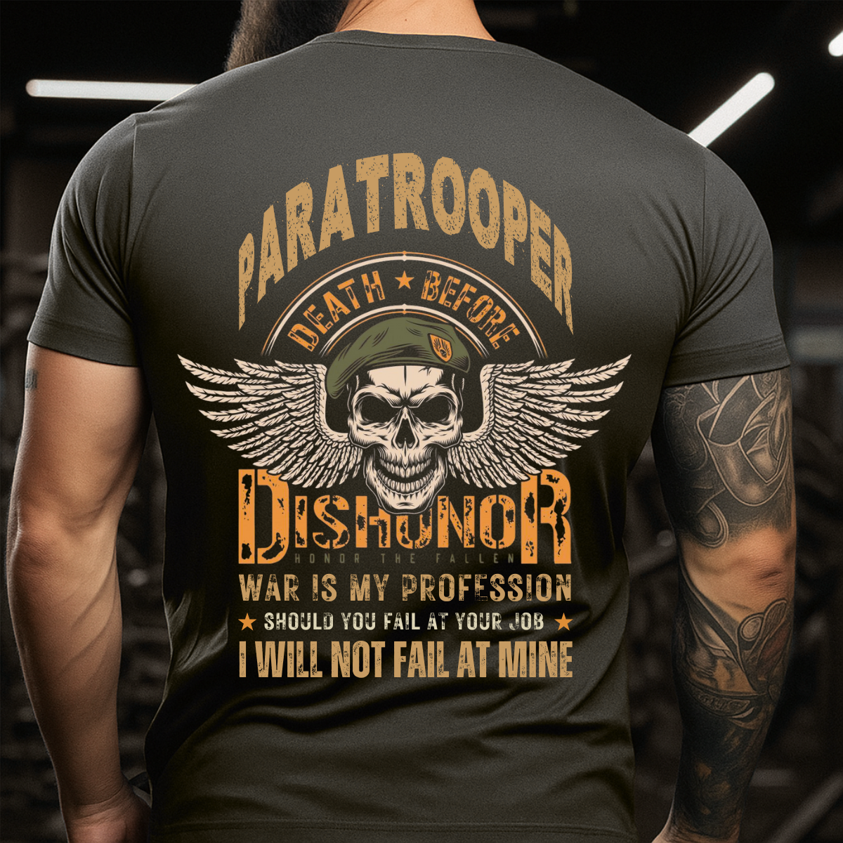 Death Before Dishonor, Veteran Paratrooper T-Shirt, Patriotic Military Apparel