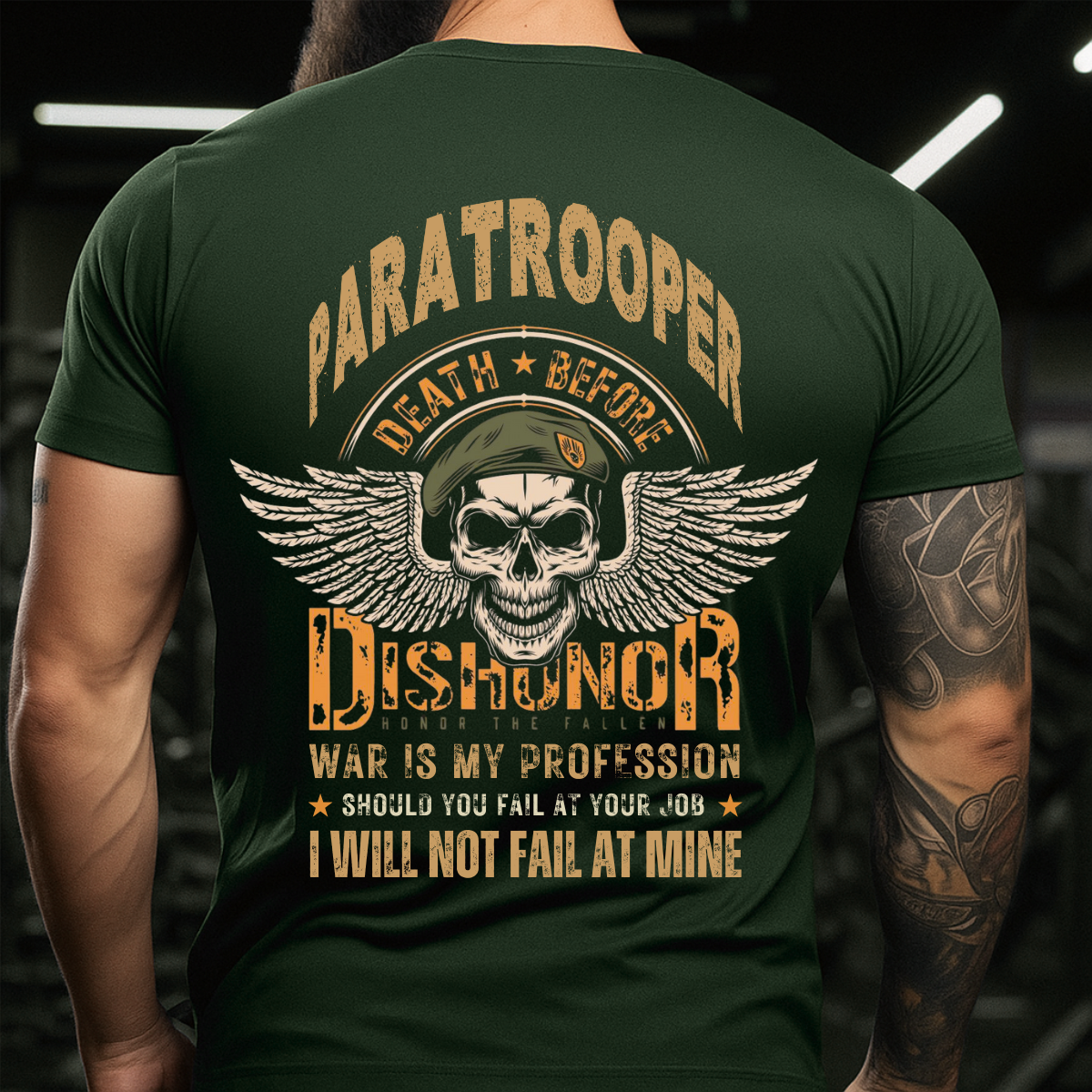 Death Before Dishonor, Veteran Paratrooper T-Shirt, Patriotic Military Apparel