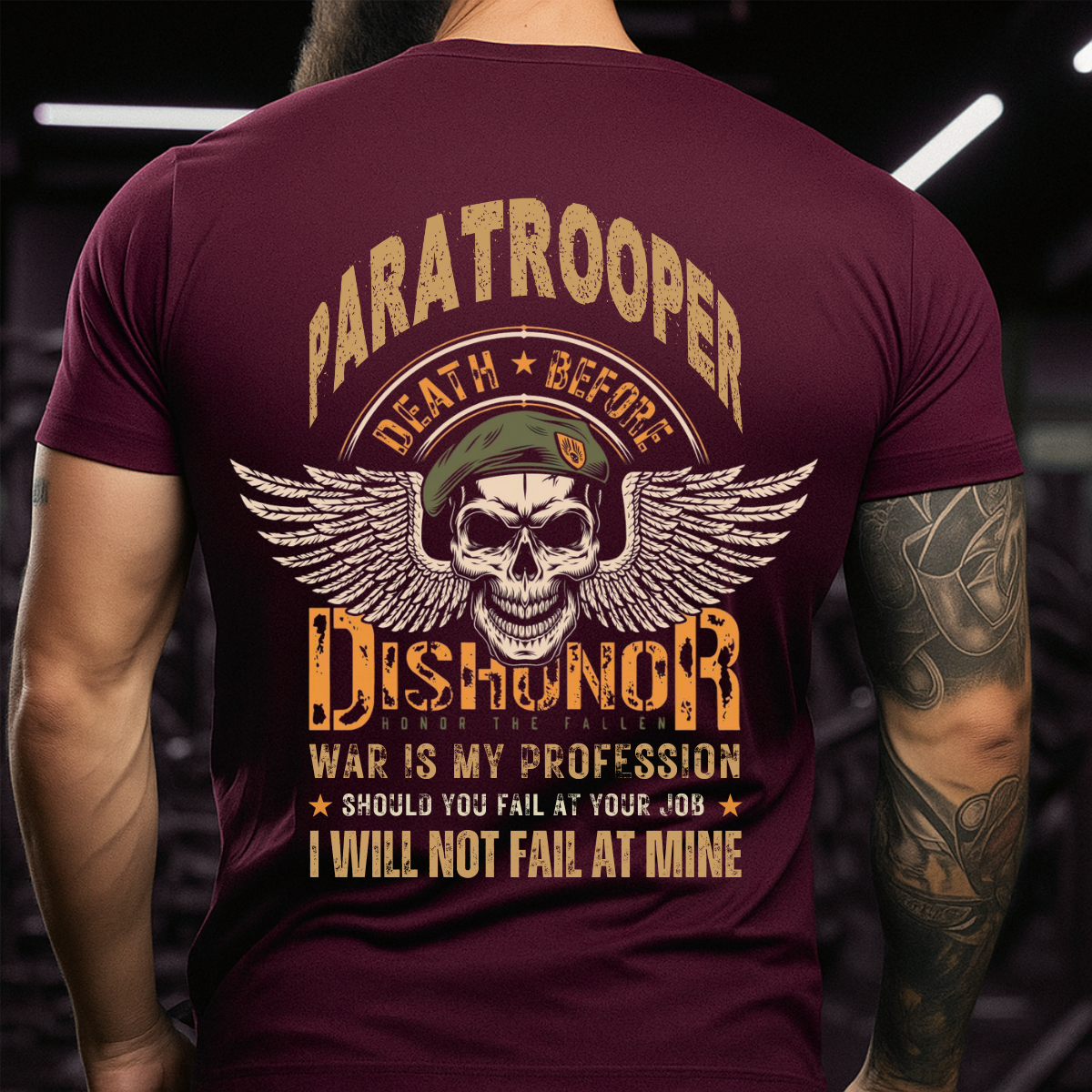 Death Before Dishonor, Veteran Paratrooper T-Shirt, Patriotic Military Apparel