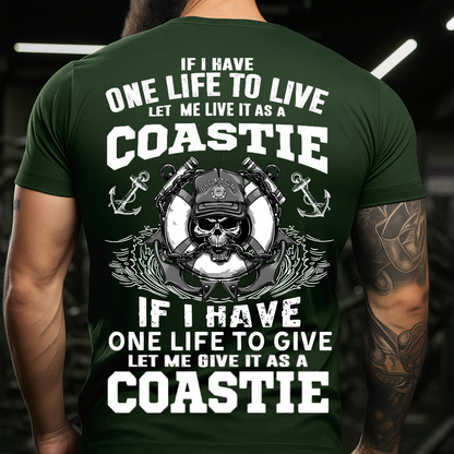 One Life as a Coastie – USCG Veteran T-Shirt – Patriotic Gift for Coast Guard Veteran