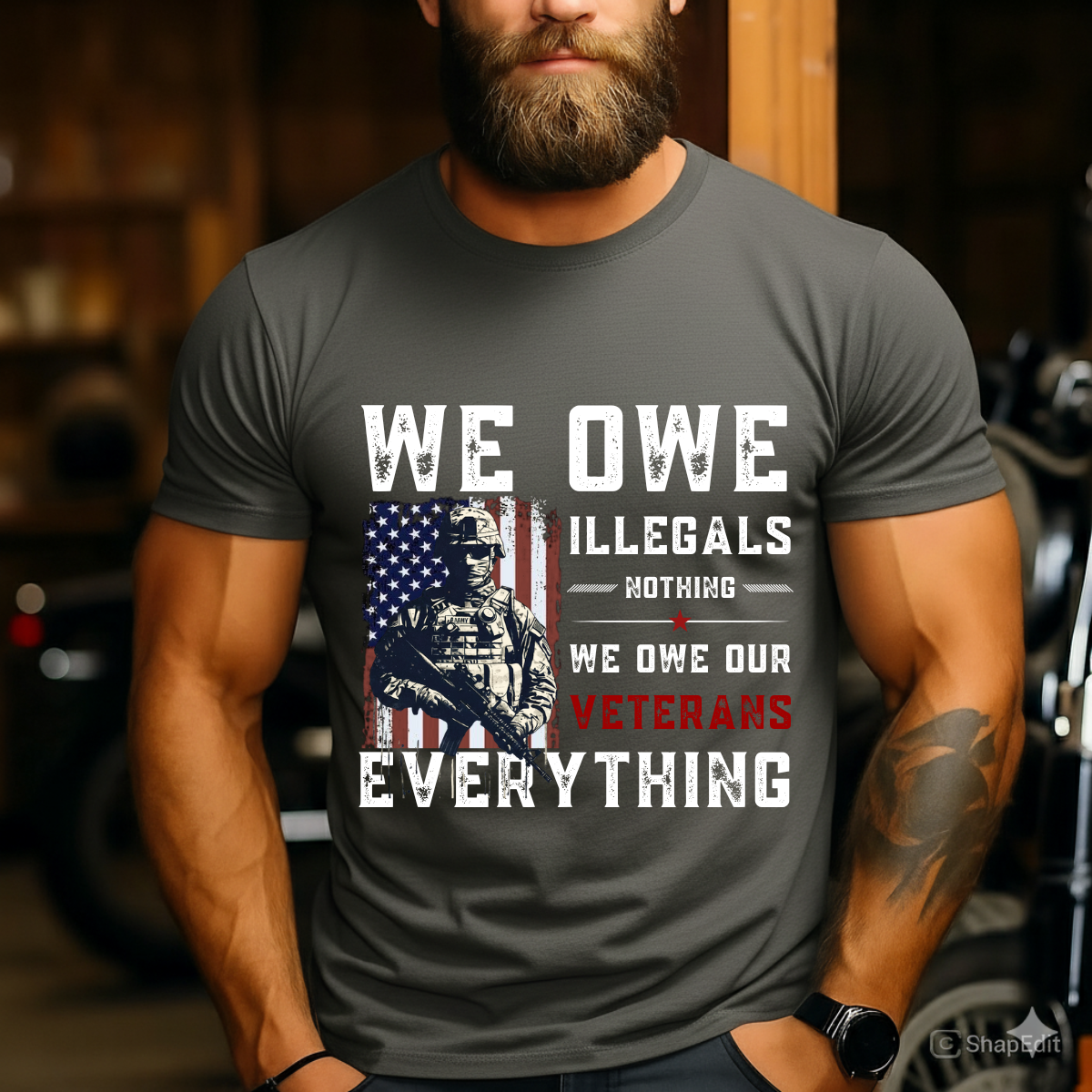 Veteran Support T-Shirt - We Owe Our Veterans Everything Patriotic Tee - Military Pride Apparel
